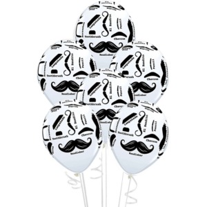 LITTLE MAN MUSTACHE LATEX BALLOONS