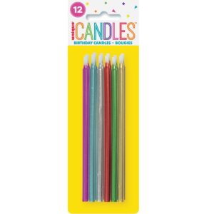 Metallic Assorted Candles 12 Pack