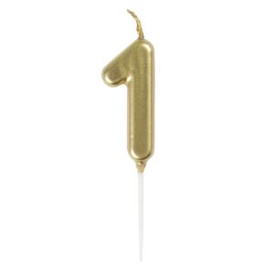 Mini Gold Candle – Number 1