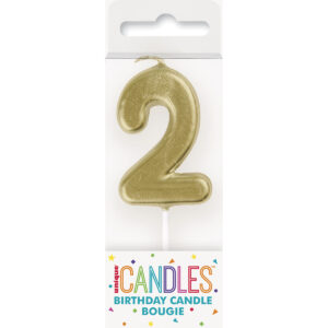 Mini Gold Candle – Number 2