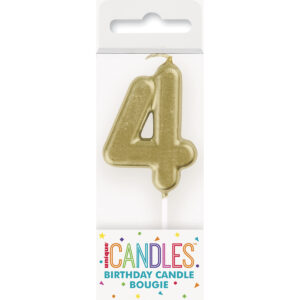 Mini Gold Candle – Number 4