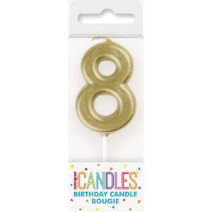 Mini Gold Candle – Number 8